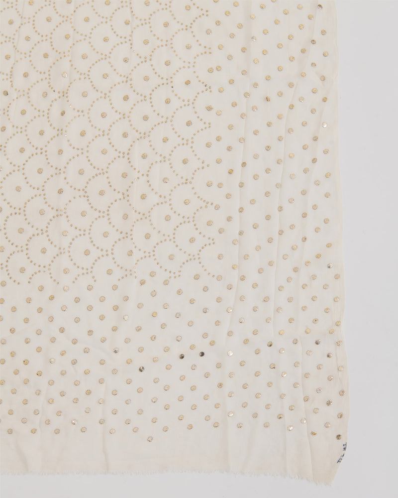 Off White Georgette Heavy Badla Work Dupatta