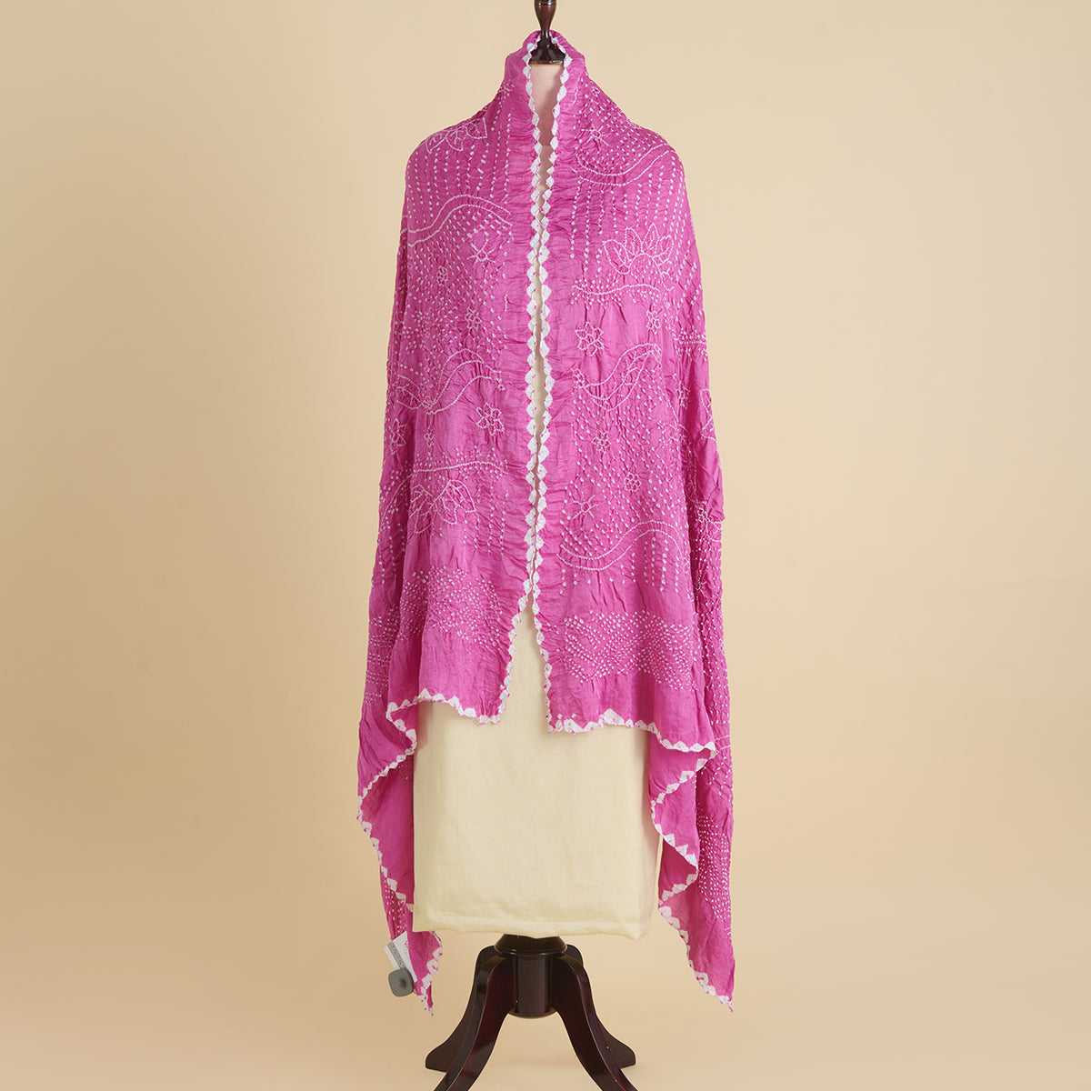 Onion Pink Gajji Silk Bandhej Dupatta