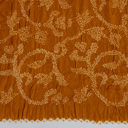 Orange Gajji Silk Bandhej Geometric Dupatta
