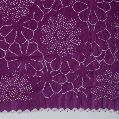 Purple Gajji Silk Bandhej Dupatta