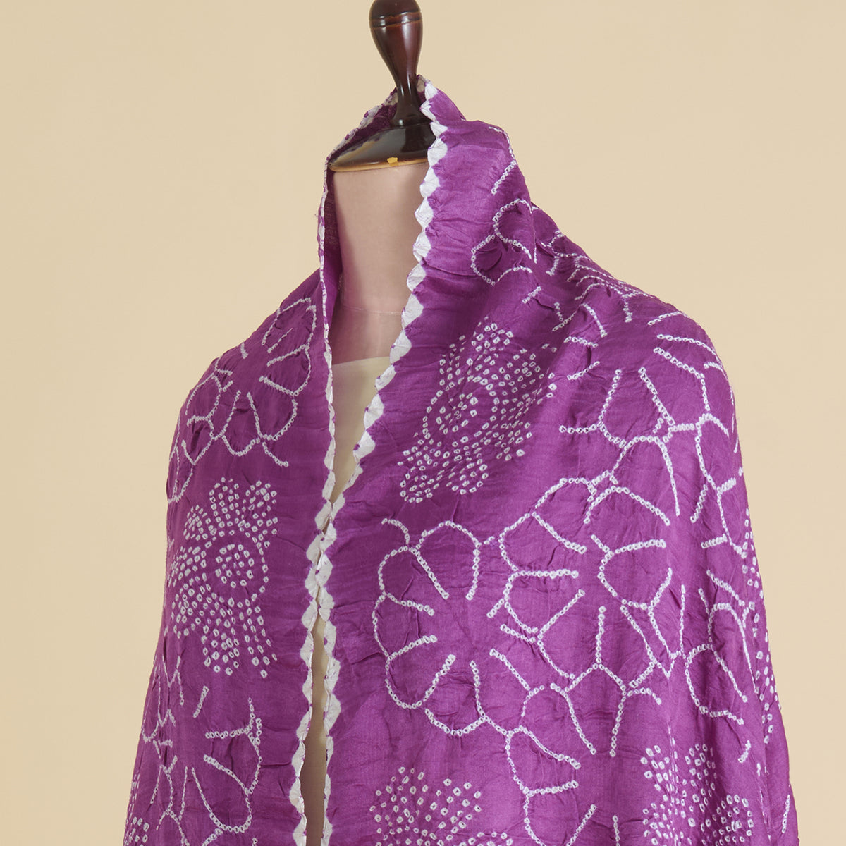 Purple Gajji Silk Bandhej Dupatta