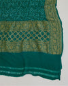 Rama Georgette Bandhej Handwoven Dupatta with Gold Border