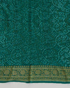 Rama Georgette Bandhej Handwoven Dupatta with Gold Border