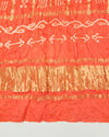 Red/Orange Cotton Silk Ikat Handloom Woven Fabric
