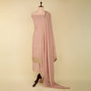 Dusty Mauve Georgette Embroidered Suit with Organza Dupatta