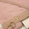 Dusty Mauve Georgette Embroidered Suit with Organza Dupatta
