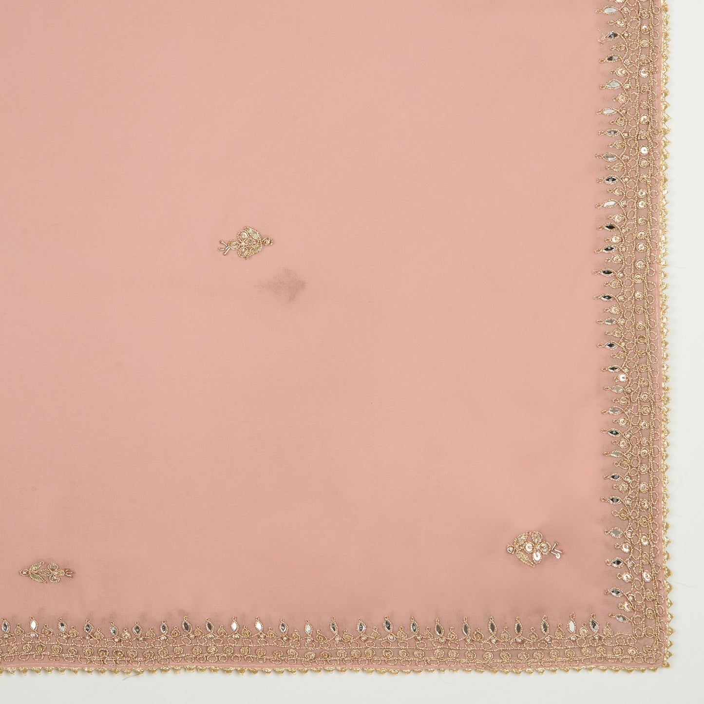 Dusty Mauve Georgette Embroidered Suit with Organza Dupatta