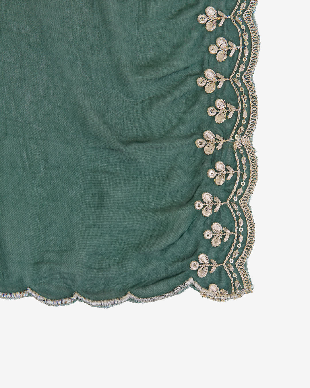 Green Gajji Silk Bandhej Suit with Mirror, Gota & Zardozi Work