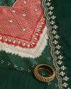 Green Gajji Silk Bandhej Suit with Mirror, Gota & Zardozi Work