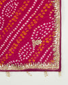 Magenta Pink Georgette Bandhej Suit with Dori & Gota Work