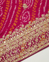 Magenta Pink Georgette Bandhej Suit with Dori & Gota Work