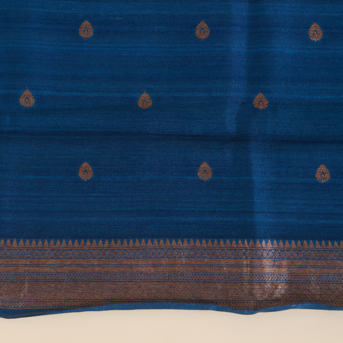 Midnight Blue Gicha Tussar Hand Woven Kurta Set