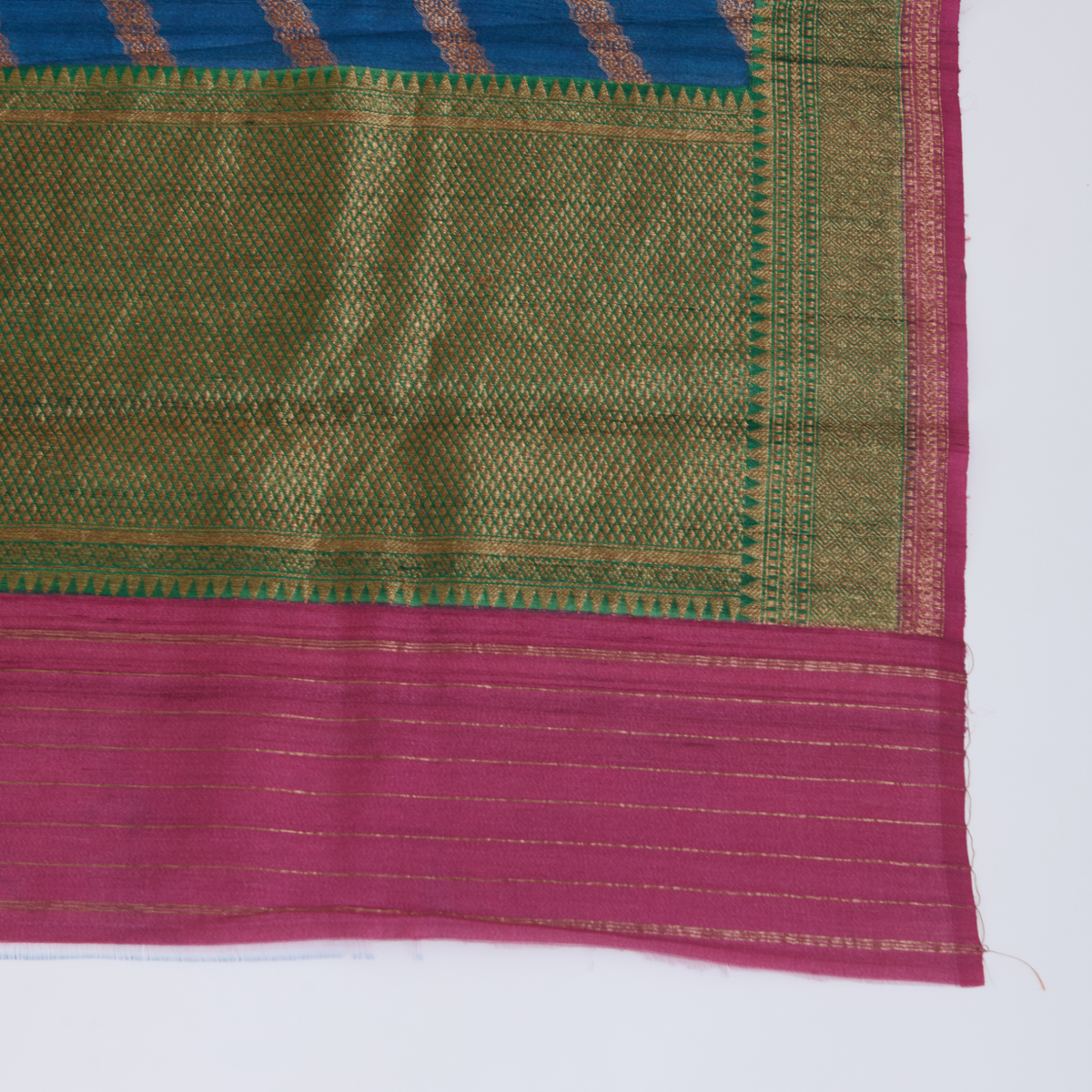 Midnight Blue Gicha Tussar Hand Woven Kurta Set