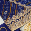 Navy Blue Georgette Bandhani Embroidered Suit with Dupatta