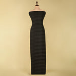 Black Handloom Cotton Ikat Fabric