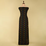 Charcoal Handloom Cotton Ikat Fabric