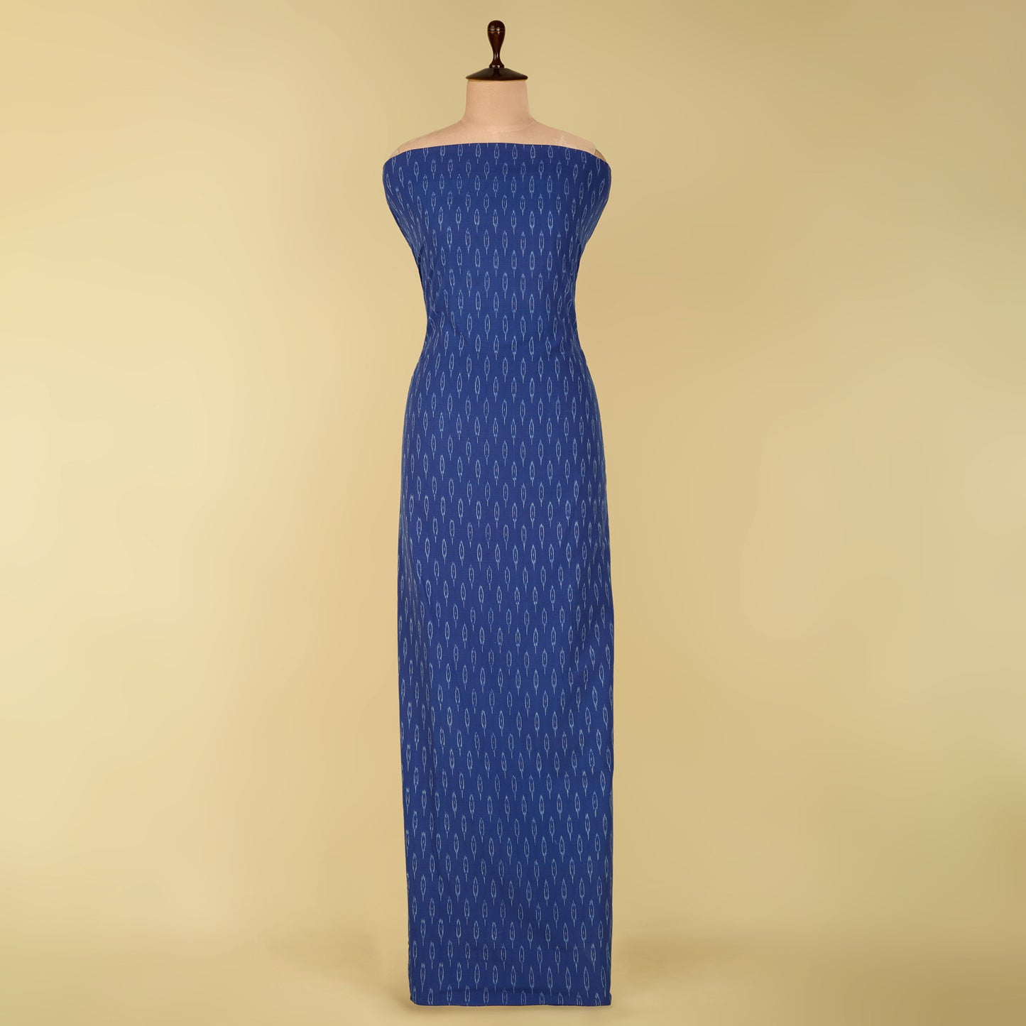 Blue Handloom Cotton Ikat Fabric