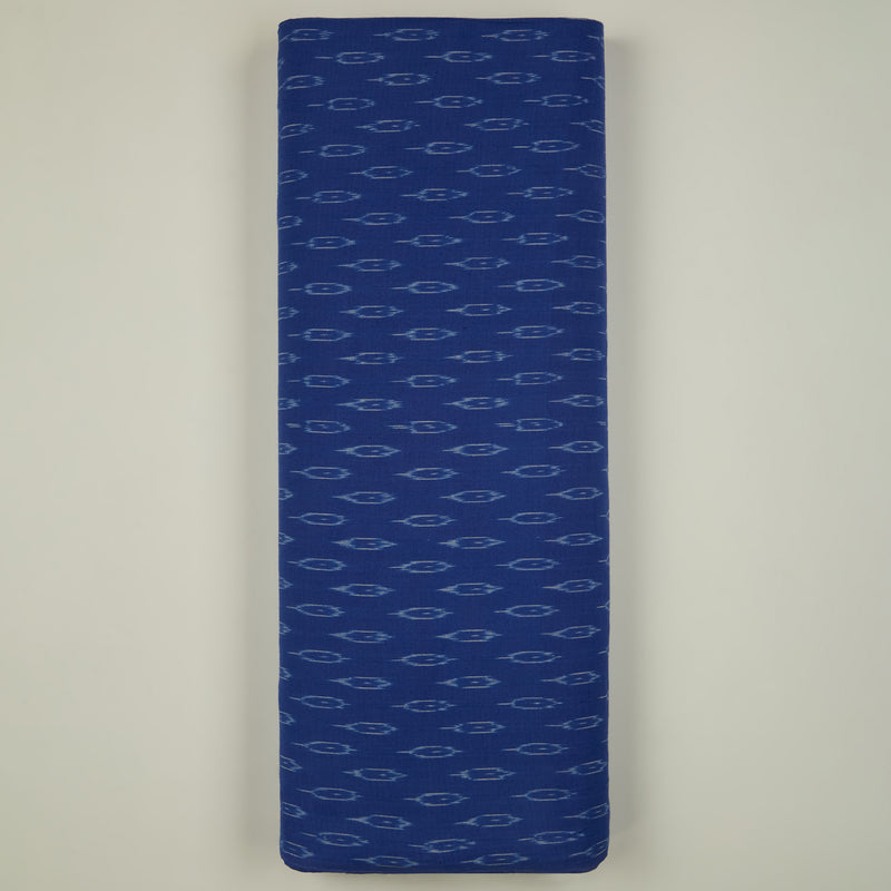 Blue Handloom Cotton Ikat Fabric