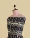 Black Habutai Silk Patola Printed Fabric
