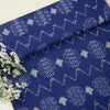 Navy Blue Handloom Cotton Ikat Fabric