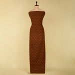 Coffee Brown Handloom Cotton Ikat Fabric