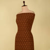 Coffee Brown Handloom Cotton Ikat Fabric