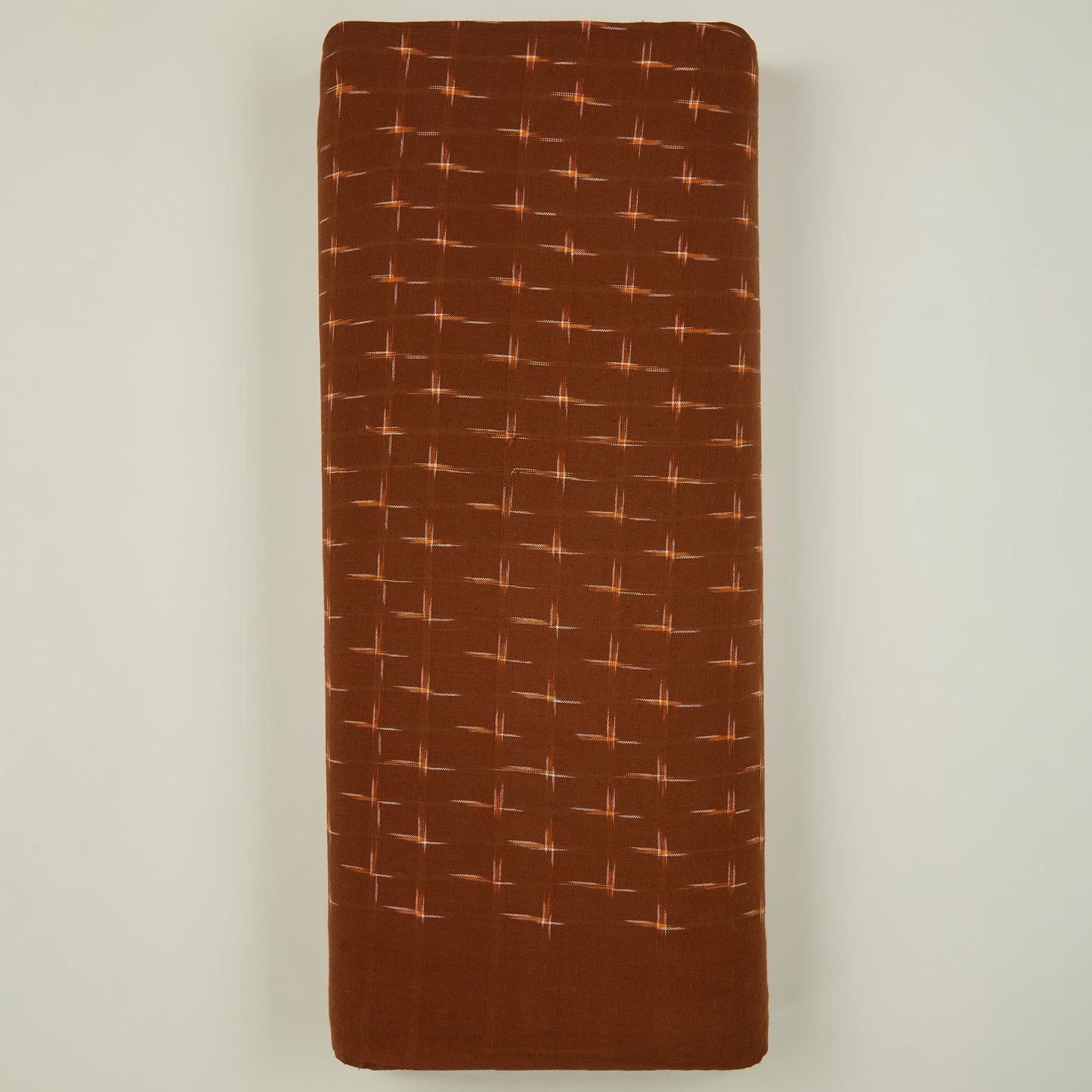 Coffee Brown Handloom Cotton Ikat Fabric