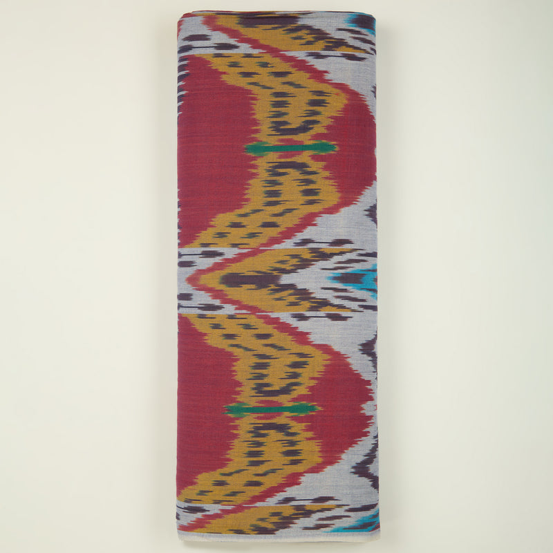 Grey Handloom Cotton Heavy Ikat Fabric