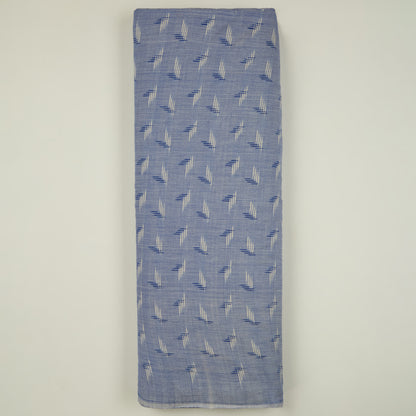 Lilac Blue Handloom Cotton Ikat Fabric