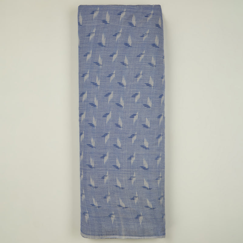 Lilac Blue Handloom Cotton Ikat Fabric