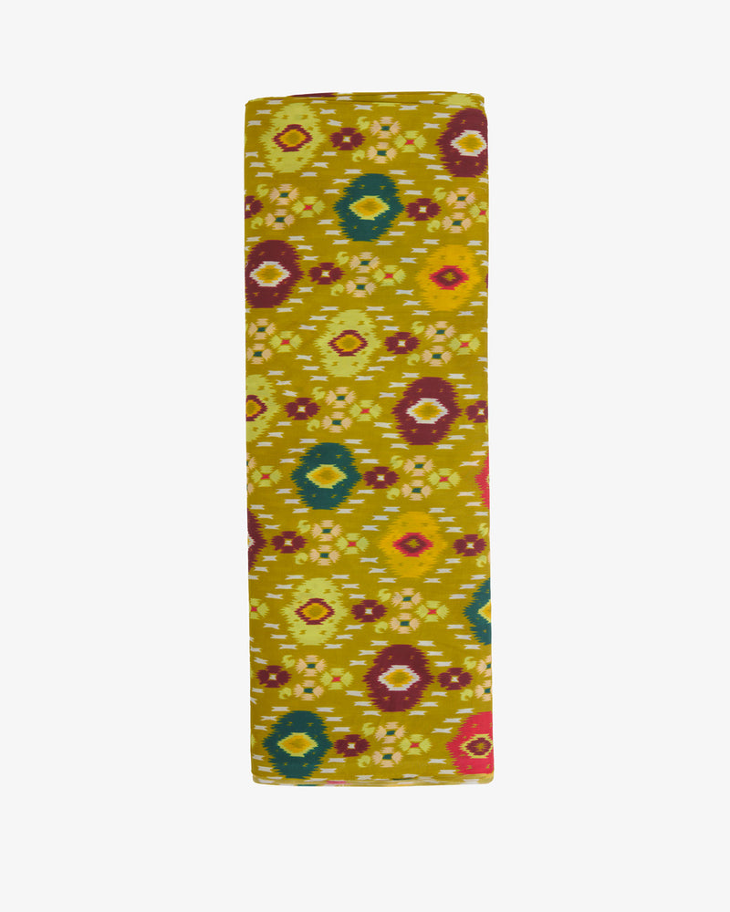 Habutai Silk Patola Printed Fabric – Lime Green