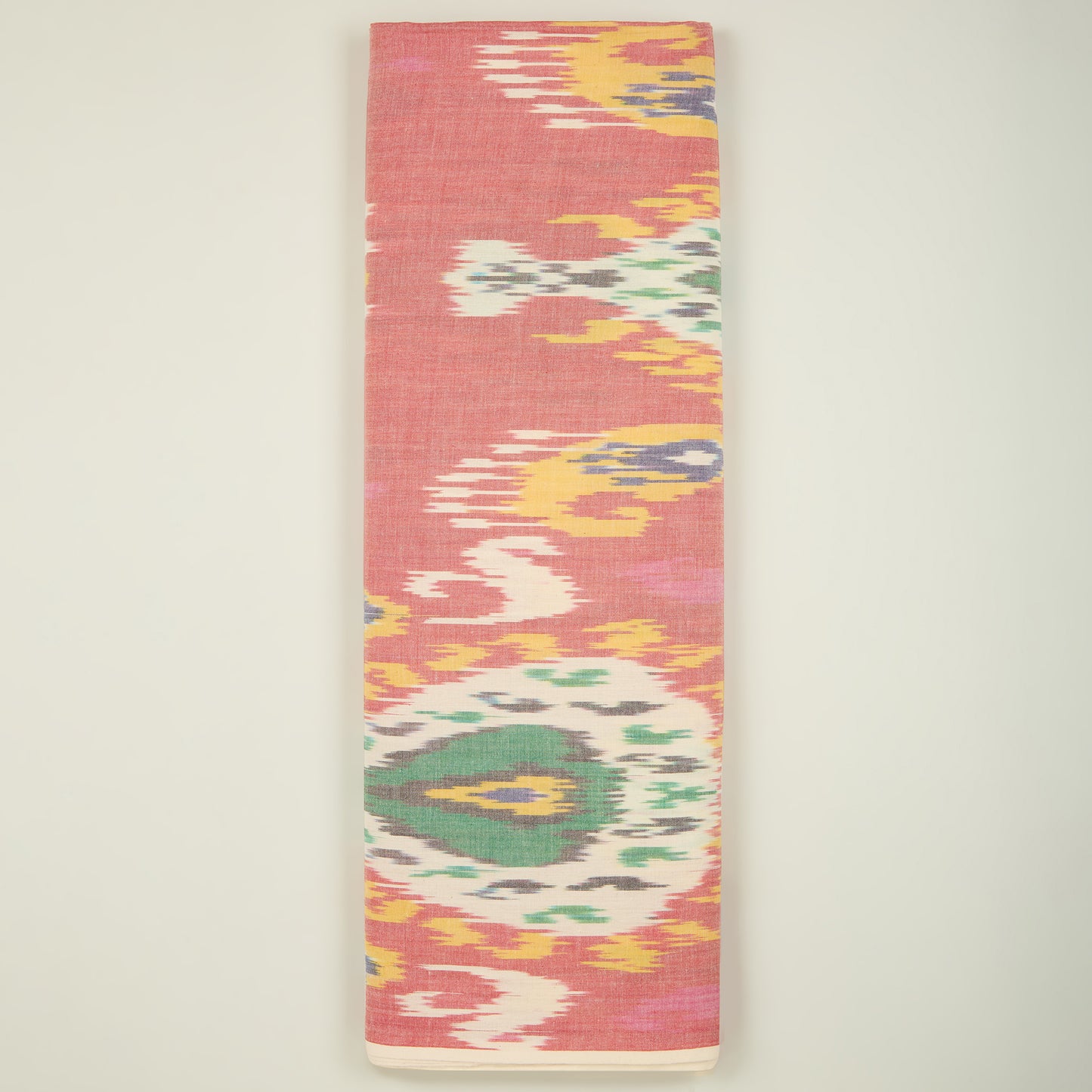 Onion Pink Handloom Cotton Heavy Ikat Fabric