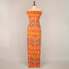 Orange Handloom Cotton Heavy Ikat Fabric
