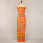 Orange Handloom Cotton Heavy Ikat Fabric