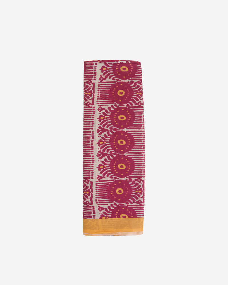 Pink Habutai Silk Patola Printed Fabric