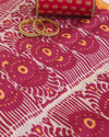 Pink Habutai Silk Patola Printed Fabric