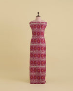 Pink Habutai Silk Patola Printed Fabric