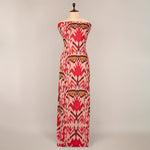 Ruby Red Handloom Cotton Heavy Ikat Fabric