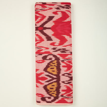 Ruby Red Handloom Cotton Heavy Ikat Fabric