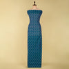 Teal Blue Handloom Cotton Ikat Fabric