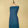 Teal Blue Handloom Cotton Ikat Fabric