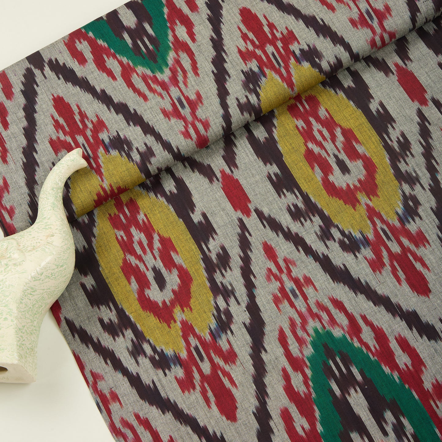 Wine Handloom Cotton Heavy Ikat Fabric