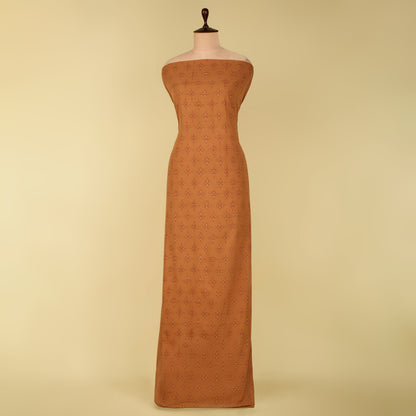 Brown Handloom Cotton Ikat Fabric