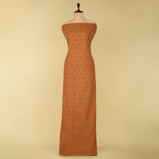 Brown Handloom Cotton Ikat Fabric