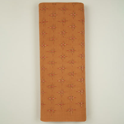 Brown Handloom Cotton Ikat Fabric