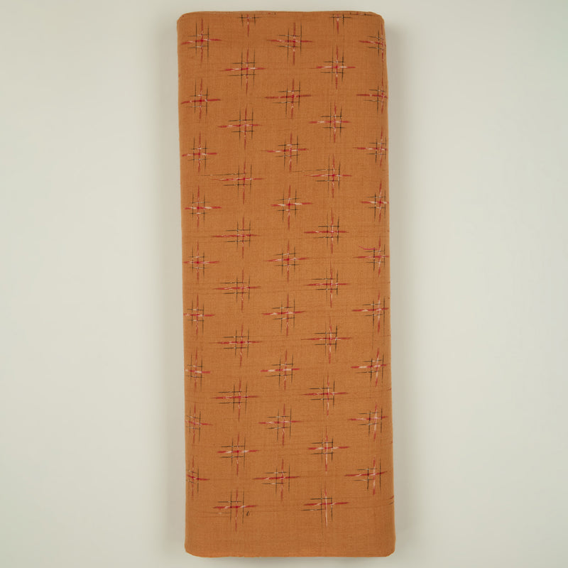 Brown Handloom Cotton Ikat Fabric