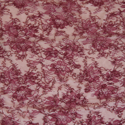 Maroon Chantilly Lace with Sequin & Cutdana Work Fabric