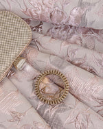 Pink Imported Organza Jacquard Jaal Lurex Fabric