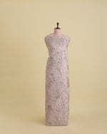 Pink Imported Organza Jacquard Jaal Lurex Fabric