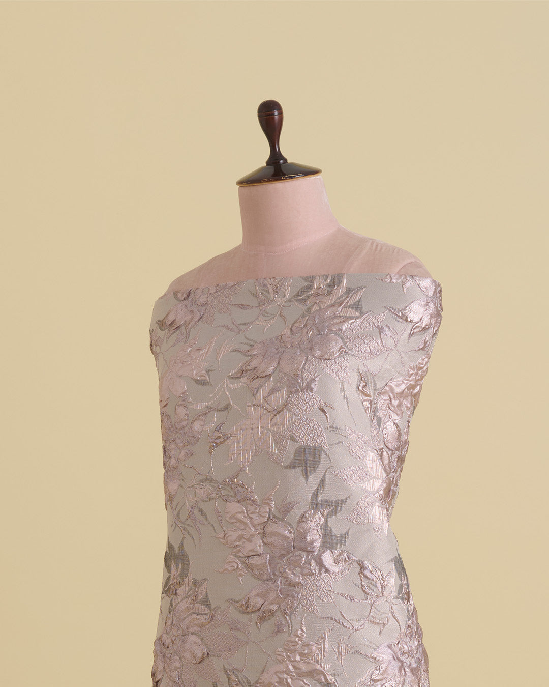 Pink Imported Organza Jacquard Jaal Lurex Fabric